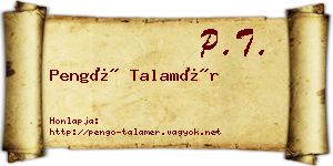 Pengő Talamér névjegykártya